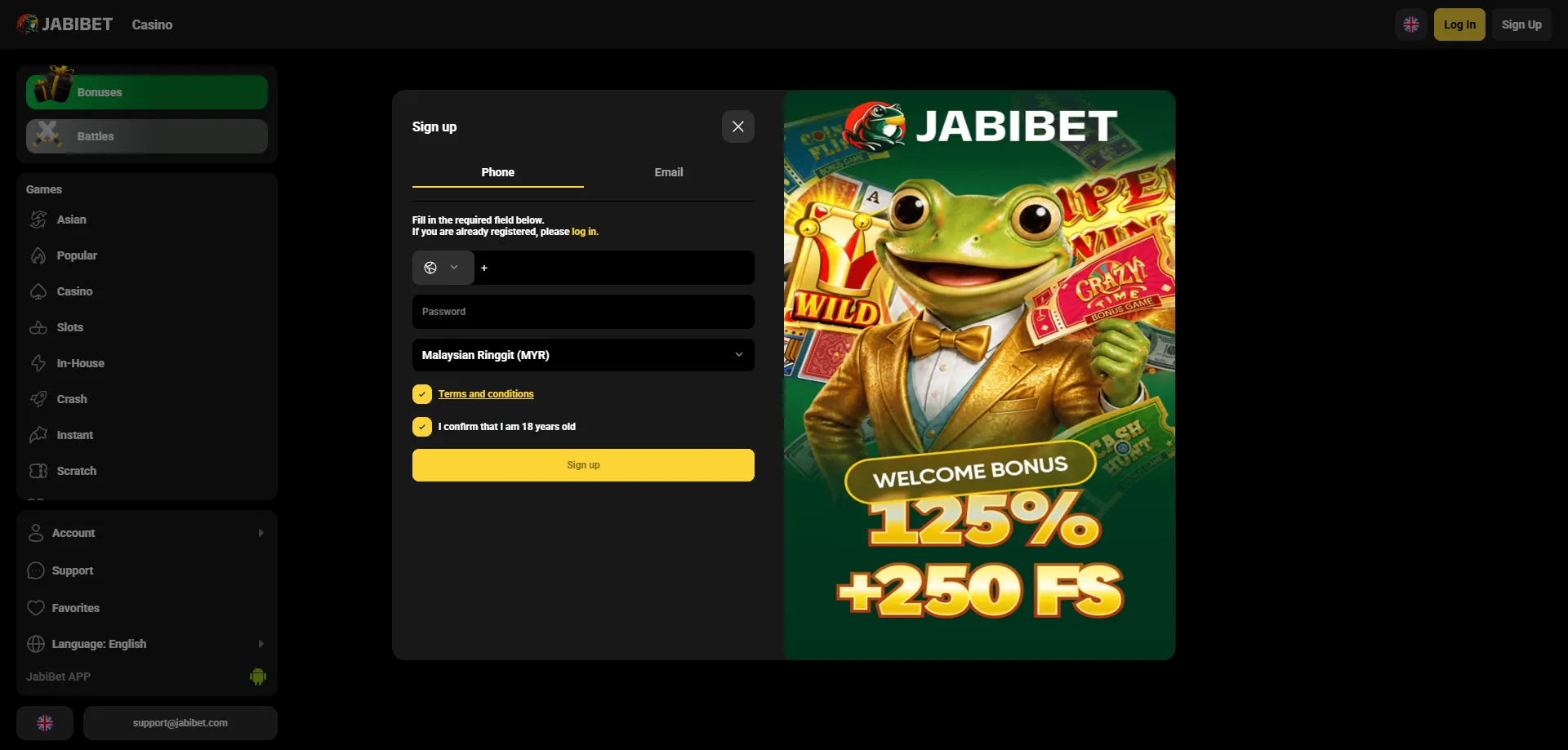 Step-by-step Jabibet casino registration process for Bangladesh players